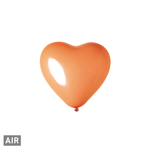 風船 16インチ 大きさ ハート型 単体 オレンジ色 ラテックスバルーン